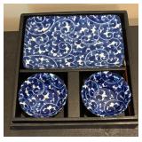 Blue and White Casserole Dish and Serving Set for Two