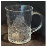 Glass Dinnerware Set with Holiday Tree Pattern, 16 Mugs, Bowls and Plates