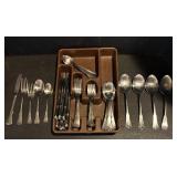 Oneida Community Silverplate Flatware Set with Tray