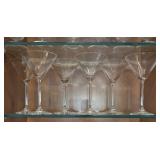 Collection of Assorted Glassware Including Highball, Martini, and Goblet Glasses