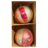 Six Vintage Glass Christmas Ornaments