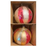 Six Vintage Glass Christmas Ornaments