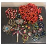 Vintage Christmas Ornament Collection and Tinsel Garland