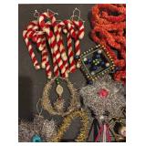 Vintage Christmas Ornament Collection and Tinsel Garland