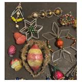 Collection of Vintage and Antique  Glass Beaded Christmas Ornaments