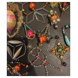 Collection of Vintage and Antique  Glass Beaded Christmas Ornaments