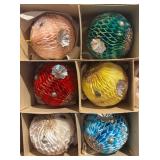 Boxed Set of 12 Vintage Honeycomb Christmas Tree Ornaments