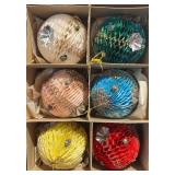 Boxed Set of 12 Vintage Honeycomb Christmas Tree Ornaments
