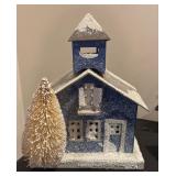 Vintage Cardboard Village Houses and Trees