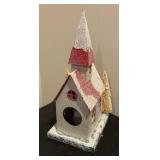 Vintage Holiday Glitter Houses and Bottle Brush Trees Village Set