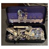 Singer Vintage Electric Sewing Machine with Wooden Case and Accessories