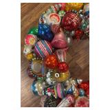 Amazing and Festive Vintage Ornament Wreath Crafted with Vintage Glass Christmas Ornaments