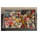 Collection of Vintage Glass Christmas Ornaments Assorted Shapes