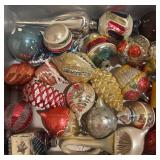 Collection of Vintage Glass Christmas Ornaments Assorted Shapes