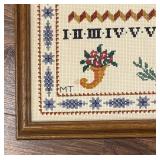 Beautiful Framed Needlepoint Sampler