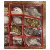 Boxed Set of 18 Assorted Gold and Silver Glass Christmas Ornaments