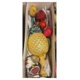 Collection of Vintage Glass Fruit Christmas Ornaments