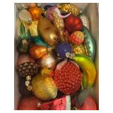 Collection of Vintage Glass Fruit Christmas Ornaments