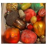 Collection of Glass Fruit and Vegetable Christmas Ornaments