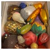 Collection of Glass Fruit and Vegetable Christmas Ornaments