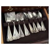 AMAZING Steiff Williamsburg Shell Sterling Silver Flatware Service for Twelve Set in Gorgeous Cabinet