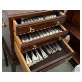 AMAZING Steiff Williamsburg Shell Sterling Silver Flatware Service for Twelve Set in Gorgeous Cabinet