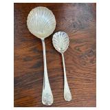 Sterling Silver Williamsburg Shell Nut and Bon Bon Spoons