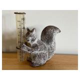 Decorative Squirrel Rain Gauge, 6 Inch Tall
