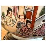 Vintage Chinese Famille Rose Medallion Porcelain Bowl with Stand