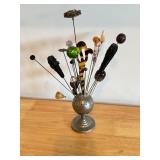 Collection of Vintage Hat Pins with Metal Hat Pin Holder