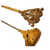 Set of 3 Antique Hat Pins with Ornate Gold-Tone Designs