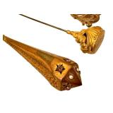 Set of 3 Antique Hat Pins with Ornate Gold-Tone Designs