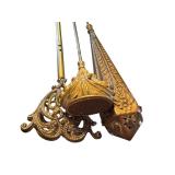 Set of 3 Antique Hat Pins with Ornate Gold-Tone Designs