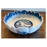 Mottahedeh Blue and White ScallopedÂ Porcelain Historic CharlestonÂ Bowl