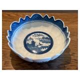 Mottahedeh Blue and White ScallopedÂ Porcelain Historic CharlestonÂ Bowl
