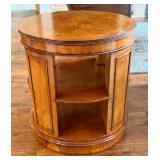 Round Wood Side Table with Shelving, Made in Great Britain