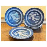 Set of 6 Mottahedeh Historic Charleston 10-Inch Blue and White Pasta Bowls