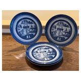Set of 4 Mottahedeh 10" Blue Canton Dinner Plates