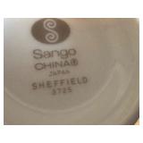 Sango China Sheffield 3725 60-Piece Dinnerware Set with Serving Pieces