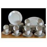 Sango China Sheffield 3725 60-Piece Dinnerware Set with Serving Pieces