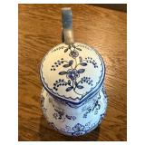 Hand Painted French Ceramic Beer Stein with Lid, 9.5 Inches Tall