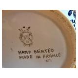 Hand Painted French Ceramic Beer Stein with Lid, 9.5 Inches Tall