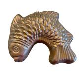 Vintage Copper Fish-Shaped Mold 7 Inch