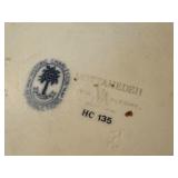 Set of 2 Mottahedeh Historic Charleston Blue and White Porcelain Trivets, 5-Inch and 6-Inch