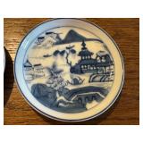 Set of 4 Mottahedah Blue Canton Coasters, 3.5"