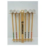 Croquet Mallet Set 6ct w/rack, 4 balls, stakes and poles Croquet Mallet Set 6ct w/rack, 4 balls, stakes and poles