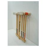 Croquet Mallet Set 6ct w/rack, 4 balls, stakes and poles Croquet Mallet Set 6ct w/rack, 4 balls, stakes and poles