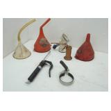 3 Funnels, RV Hydroflush, oil filter wrench, oil can, lube gun 3 Funnels, RV Hydroflush, oil filter wrench, oil can, lube gun