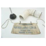 Toilet plunger, pvc pipe Hoffman nail apron Toilet plunger, pvc pipe Hoffman nail apron