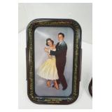 Vintage Lawrence Welk Metal Trays with display stands Vintage Lawrence Welk Metal Trays with display stands